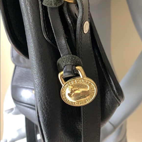 DOONEY &. BOURKE VINTAGE/RARE BLACK PEBBLED BAG - Picture 3 of 7